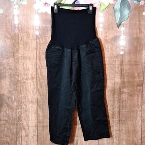HAUTE MAMA MATERNITY JEAN BLACK CAPRI'S SIZE LARGE